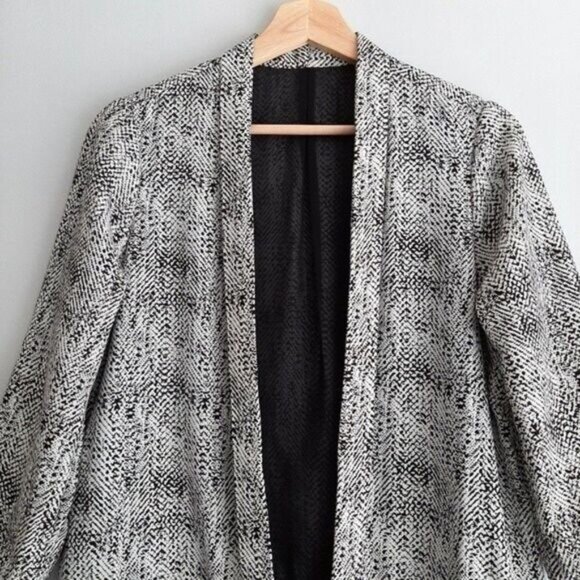 VERO MODA Coco Light Cardigan Kimono Open Front B&W Sz M - Picture 3 of 11